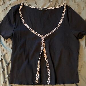 leopard trim top!